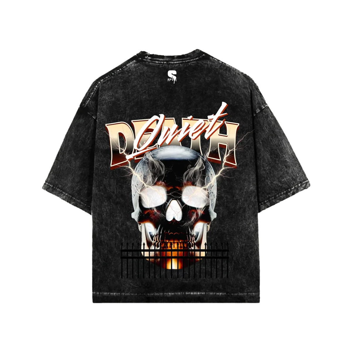 THE QUIET DEATH ACID WASHED OVERSIZED TEE