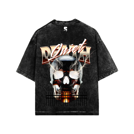 THE QUIET DEATH ACID WASHED OVERSIZED TEE