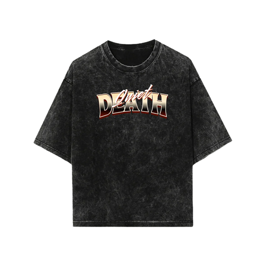 THE QUIET DEATH ACID WASHED OVERSIZED TEE
